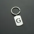 Stainless steel letter G keychain, stylish metal dog tag key ring for backpack and keys. - Letter G Style