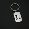 Stainless Steel Letter L Keychain Dog Tag Key Ring Metal Pendant Accessory Gift. - Letter L Style