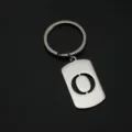 Stainless Steel Letter O Keychain Dog Tag Pendant Metal Key Ring Backpack Accessory - Letter O Style
