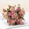 Bouquet di fiori artificiali garofano lillà fiori finti per decorazione domestica interna - rosso fagiolo