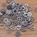 Dettaglio di mini ingranaggi in metallo steampunk, misure miste per creazioni fai da te. - K Nero Fucile 100g / 100g