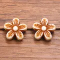 Acrylic five-petal flower beads for DIY jewelry making, charm bracelets, and craft accessories - Style 7 Five-Petal Flower (10C13/34) / 1 Piece (15x15mm)