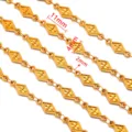 Edelstahl vergoldete Diamantkette DIY Halskette Schmuckherstellung Zubehör 50cm lang. - Stil 2 Raute / 50cm / Gold