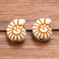 Acrylic simulated nautilus shell beads for DIY charm bracelets and jewelry making accessories. - Style 9 Simulation Nautilus Conch (10C13/34) / 1 Piece (12x15mm)
