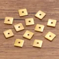 Stainless steel gold plated square spacer beads for handmade DIY jewelry making bracelets - 5mm (1 Piece) / Gold