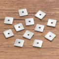 Stainless steel square spacer beads, center hole DIY craft materials for bracelets necklaces. - 6mm (1 Piece) / Steel
