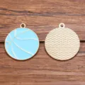 Blue basketball enamel pendant charm, alloy metal DIY jewelry making accessory variant. - Large (2.6g) / 26x29mm / Blue