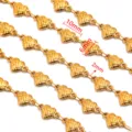 Roestvrij staal verguld hart ketting DIY sieraden accessoires handwerk componenten - Stijl 4 Getextureerd Hart / 50cm / Goud