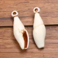 Acrylic simulation conch seashell charms DIY jewelry making bracelet pendants beads - Style 13 Spiral Conch Pendant (10C13/34) / 1 Piece/Pack (9x30mm)