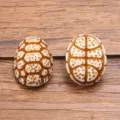 Acrylic simulation turtle shell beads for DIY jewelry making, crafts, bracelets, and pendants. - Style 15 Simulation Turtle Shell (10C13/34) / 1 Piece (14x18mm)