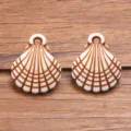 Acrylic shell charms DIY pendant beads ocean style jewelry accessories for bracelet crafting - Style 16 Simulation Seashell Tag (10C13/34) / 1 Piece/Pack (18x22mm)