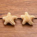 Cute acrylic starfish beads for DIY handmade bracelets, pendants, and jewelry accessories. - Starfish Pendant (No. 17) / 1 Piece (17x20mm) / Brown And White Plaid