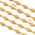Gouden roestvrijstalen lelie diamant ketting DIY halsketting sieraden accessoire - Stijl 6 Ruitbloem / 50cm / Goud