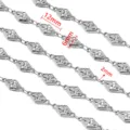 Roestvrij staal ruit bloem ketting DIY halsketting accessoire, 12mm 6mm maat - Stijl 6 Ruitbloem / 50cm / Staalkleur