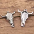 Stainless steel bull head pendant charm for DIY bracelet necklace jewelry making accessories - Style 5 Bull Head / 22X27mm / Steel