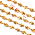 Gouden bloem schakelketting van roestvrij staal voor DIY ketting en accessoires 50cm lang. - Stijl 8 Bloemontwerp / 50cm / Goud