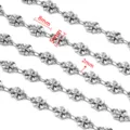 Roestvrijstalen Bloemen Ketting DIY Halsketting Sieraden Accessoires 8mm 5mm 2mm - Stijl 8 Bloemontwerp / 50cm / Staalkleur