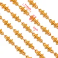 Vergulde roestvrijstalen DIY ketting halsk accessoires variant met gedetailleerde maten. - Stijl 10 Retro 3D-Patroon / 50cm / Goud