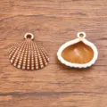 Acrylic simulation shell charm pendant for DIY handmade jewelry bracelets necklace making - Seashell Pendant (No. 25) / 1 Piece/Pack (18x19mm) / Brown And White Plaid
