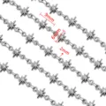 Roestvrijstalen sterrenketting DIY ketting sieraden accessoire component duurzaam. - Stijl 11 Ster / 50cm / Staalkleur