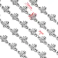 Roestvrijstalen bloemenketting DIY ketting sieraden accessoire component 50cm lengte detail - Stijl 12 Bloem / 50cm / Staalkleur