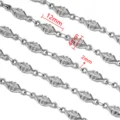 Roestvrijstalen geometrische bedelketting accessoire voor DIY handgemaakte kettingen armbanden. - Stijl 14 Ruit / 50cm / Staalkleur
