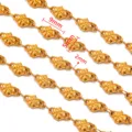 Gouden roestvrijstalen bloemketting schakel, 50cm DIY ketting accessoire component voor sieraden. - Stijl 19 Gotisch Kruis / 50cm / Goud
