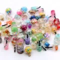 DIY jewelry accessories glass ball boba cup miniature glass bottle pendants assorted styles 10pcs - Mixed Random 10 Styles / 10 Pieces Pack
