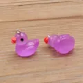 Luminous purple resin little duck charms with metal loops for DIY necklaces and bracelets. - Purple