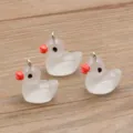 Leuchtender Harz Ente Anhänger DIY Schmuck Zubehör für Halskette Armband Herstellung Details - Weiß