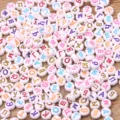 Perles de lettres en acrylique alphabet multicolore pour enfants DIY bijoux 100pcs - Perles Alphabet Mixtes (12G3--4) / Pack de 100