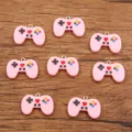 10 Χρώματα 19x27mm DIY Ρητίνη Gamepad Κρεμαστά Χαριτωμένα Αξεσουάρ για Κατασκευή Κοσμημάτων DIY - Ροζ
