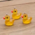 DIY Harz Gelbe Ente Anhänger Schmuck Herstellung Zubehör für Halskette Armband 3Stk - Gelb