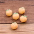 Resin Peach Charms DIY Pendant Candy Color Jewelry Making Accessories Craft Pack Of Five - Orange