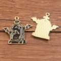 Pendentif breloque en alliage pierre tombale chauve-souris Halloween bijoux or - Style 7 (25F3/4) / 1 Pièce (28x28mm) / Or KC