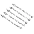 Stainless steel extension chains with lobster clasps and heart charms for DIY jewelry 5pcs - Design No.6