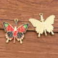 DIY alliage émail papillon dague pendentif fabrication de bijoux breloques or beau - Style 9 (25F3/4) / 1 Pièce (30x30mm) / Or KC