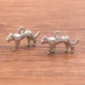 Colgantes de leopardo 3D de acero inoxidable para hacer joyas, animales de doble cara. - Colgante de Leopardo / 1 Pieza/Paquete (10x16mm) / Plateado