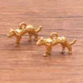 Acero inoxidable chapado en oro colgante leopardo animal 3D abalorio para hacer joyas - Colgante de Leopardo / 1 Pieza/Paquete (10x16mm) / Dorado