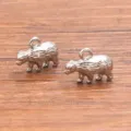 Acero inoxidable 3D oso forma joyería colgante abalorio accesorios para manualidades. - Colgante de Oso / 1 Pieza (10x14mm) / Plateado