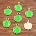 Green pepper alloy enamel charms KC gold DIY jewelry pendant accessories for handmade crafts. - No. 2 Green Bell Pepper / 12x15mm / Green