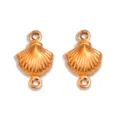 Connecteurs coquillage en acier inoxydable doré, breloques double anneau pour bijoux. - Style 30 (Coquillage) / 8X18mm (0.3g) / Or