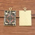 DIY Alliage Email Pendentif Charme Or KC Motif Etoile Gothique Accessoire Bijoux - Style 12 (25F3/4) / 1 Pièce (19x31mm) / Or KC
