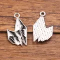 DIY alliage bijoux pendentif chauve-souris huile goutte métal artisanat accessoires ensemble. - Style 1 (25F3/4) / 1 Pièce (13x24mm) / K Blanc/Argent