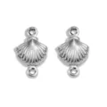 Connecteur de charme coquillage en acier inoxydable à double anneau pour bijoux faits main. - Style 30 (Coquillage) / 8X18mm (0.3g) / Acier
