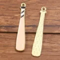 DIY alloy baseball bat jewelry charms with enamel pink and gold finish for crafting. - Baseball Bat Shape / 7x43mm / Nude