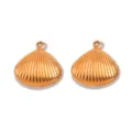 Pendentif coquillage plaqué or en acier inoxydable 304 accessoires de bijoux 2pcs - Style 6 (Coquillage) / 15X16mm (0.8g) / Or