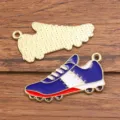 Sneaker shoe metal charm alloy enamel pendant diy jewelry making accessories blue white - Sneaker Design / 17x32mm / Blue