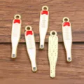 Breloques émail alliage thermomètre thème médical bijoux DIY accessoires pendentifs. - Thermomètre No. 1 (1) / 1 Pièce (6x30mm) / Rouge