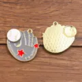 Baseball glove enamel charm alloy DIY pendant for fashion jewelry making accessories - Glove Shape / 24x26mm / Gray